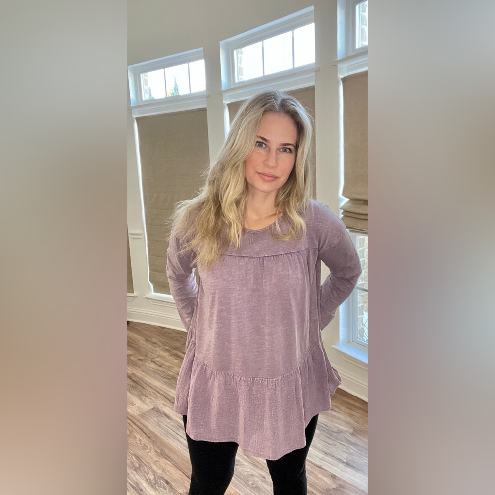 Dusty in Lilac Peplum Top - Picture 9 of 9